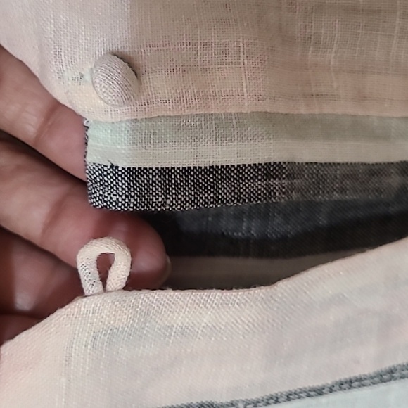 VINCE CAMUTO Ladies Pink Black White Linen Button Down Blouse - Size 2X - Picture 14 of 16